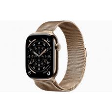 Apple Watch Series 11 | GPS Cellular, 46mm Gold Titanium Case with Gold Milanese Loop
